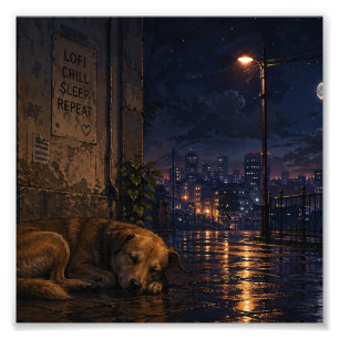 Schlafender Hund Fotodruck