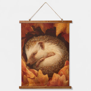 Schlafender Igel Herbstlaub Wandkunst