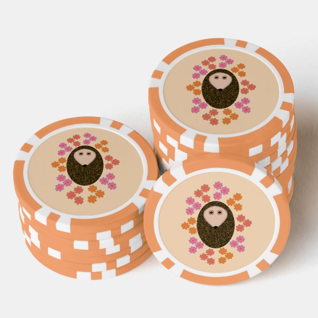 Schlafender Igel und Blumen Pokerchips (Stapel)