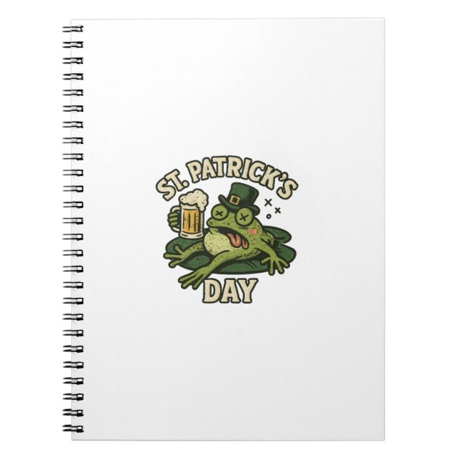 Schlafender lustiger Frosch St.Patrick's Day Notizblock (Vorderseite)