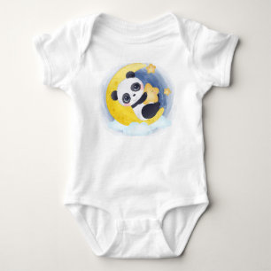 Schlafender Mond Panda Baby Strampler