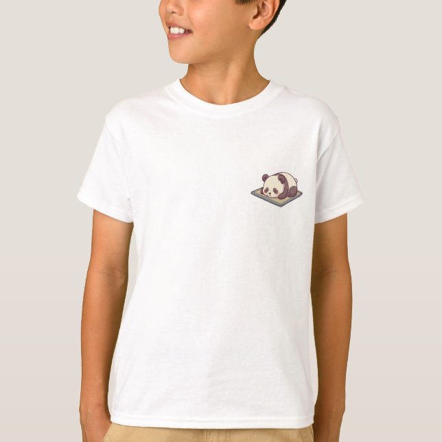 Schlafender Panda-Webmatte Kinder T-Shirt (Vorderseite)