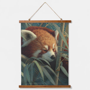 Schlafender Roter Panda Bambuswald Wandkunst