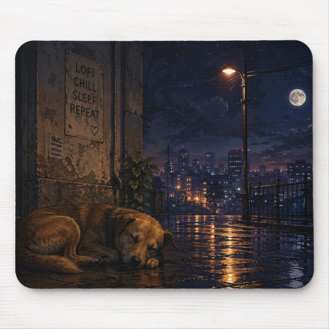 schlafender Straßenhund Mousepad (Vorne)