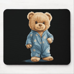 Schlafender Teddybär in bequemen Pyjamas für Junge Mousepad