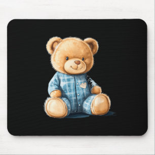 Schlafender Teddybär in süßem Pyjama-Outfit Mousepad