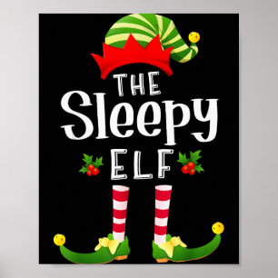 Schlafender Weihnachtself passendes Schlafanzug X- Poster