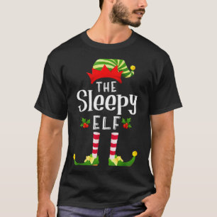 Schlafender Weihnachtself passendes Schlafanzug X- T-Shirt