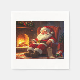 Schlafender Weihnachtsmann Serviette