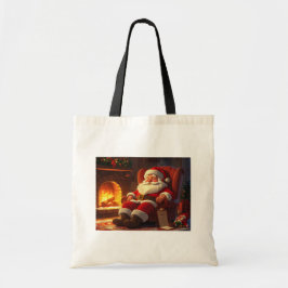 Schlafender Weihnachtsmann Tragetasche