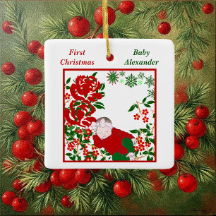 Schlafendes Baby - Erste Weihnachten Kunst persona Keramikornament