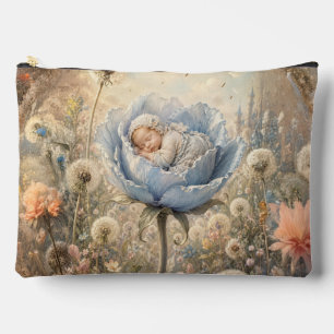 Schlafendes Baby in blauer Blume Baby Zubehörtasche