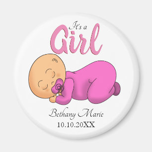 Schlafendes Baby Mädchen Baby Shower Magnet