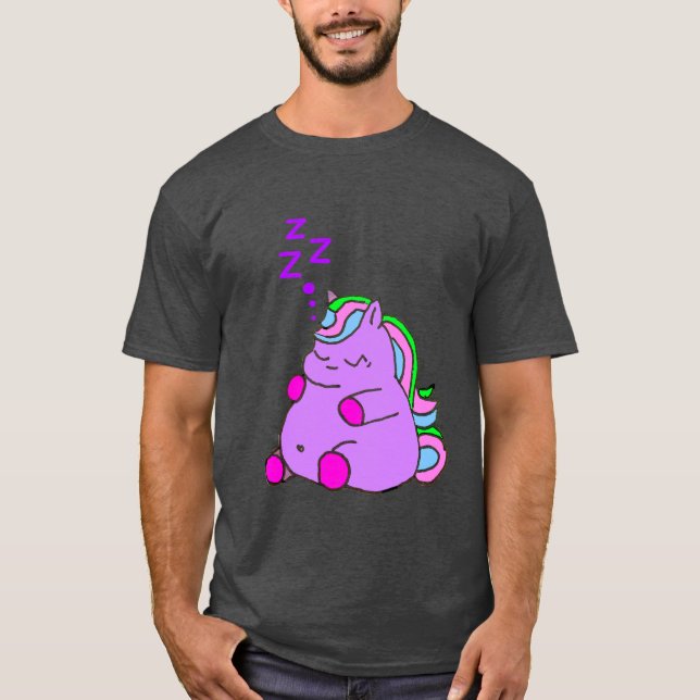Schlafendes Einhorn T-Shirt (Vorderseite)