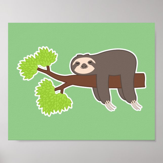 Schlafendes Faultier Poster (Vorne)