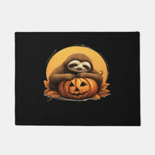 Schlafendes Faultier und Halloween-Kürbis Classic Fußmatte