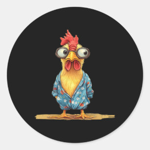 Schlafendes Huhn, gemütliche Pyjamas für Jungen un Runder Aufkleber