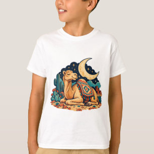 Schlafendes Kamel und Halbmond Kinder T-Shirt