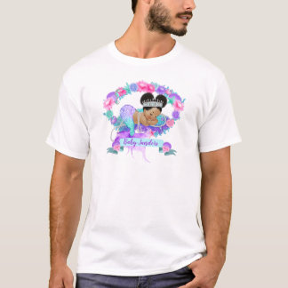 Schlafendes Meerjungfrau-Thema Rosa Lila Türkis T-Shirt