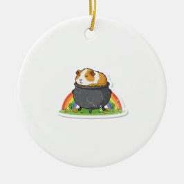 Schlafendes Meerschweinchen St. Patrick's Day Keramik Ornament