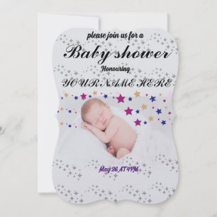 Schlafendes neugeborenes Baby Stern Funkelform  Einladung