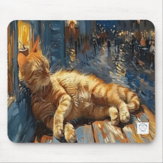 Schlafendes Orange Tabby-Mauspad Mousepad