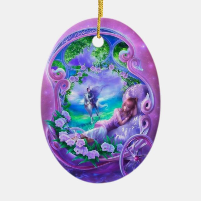 Schlafendes Prinzessin Waiting für Prinzen Keramikornament (Vorne)