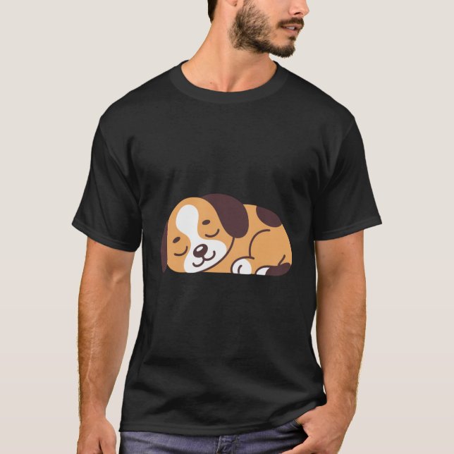Schlafendes WelpenShirt - Niedliches Entspannungsd T-Shirt (Vorderseite)