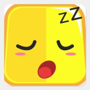 Schlafengesicht gelber lustiger emoji Aufkleber