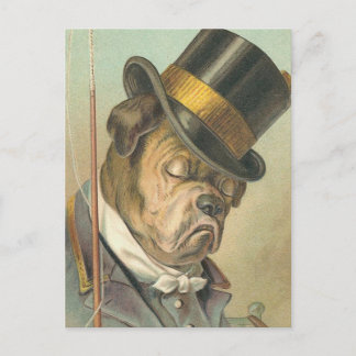 "Schlafenhunde" Vintage Illustration Postkarte