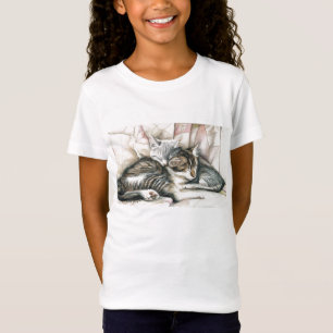 "Schlafenkätzchen-" Katzen-Kunst-T-Shirt T-Shirt