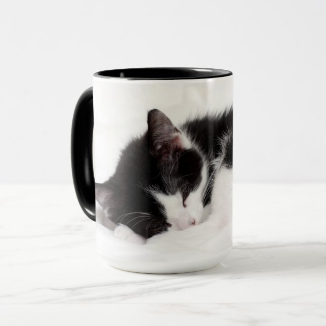 Schlafenkätzchen Tasse (Vorderseite Links)