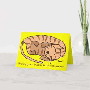 Schlafenkatzen-Gruß-Karte Feiertagskarte