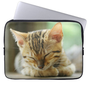 Schlafenkleine Baby-Miezekatze Laptopschutzhülle