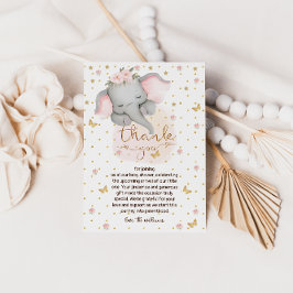 Schläfenlephant Niedlich Baby Girl Dusche Dankeskarte