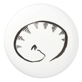 SchlafenMiezekatze-Griff Keramikknauf