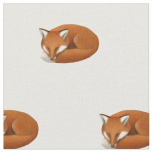 Schlafenroter Fox-Tier-Baumwollgewebe Stoff