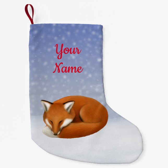 Schlafenroter Fox-WeihnachtsStrumpf Kleiner Weihnachtsstrumpf (Vorderseite)