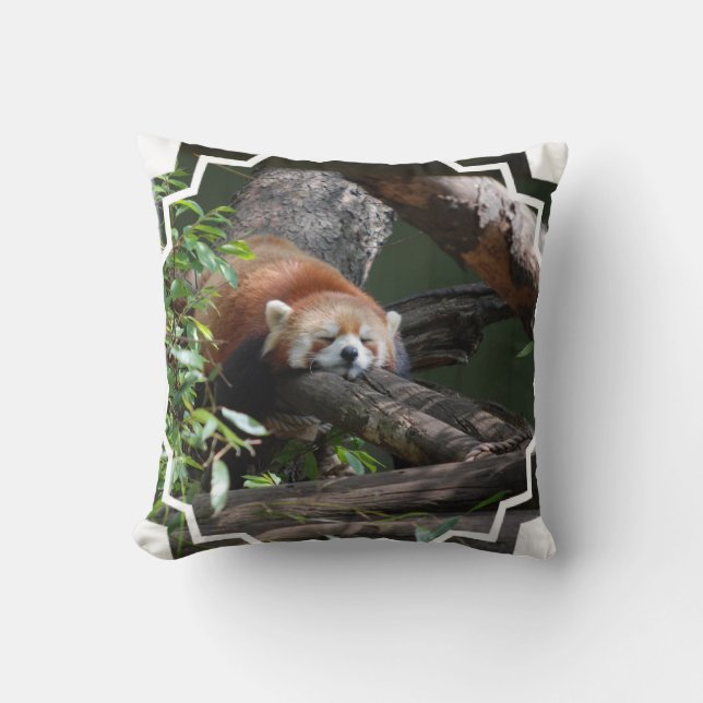 Schlafenroter Panda-Kissen Kissen (Vorderseite)