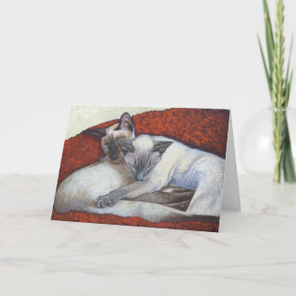 Schlafensiamesische Katzen-Kunst Karte