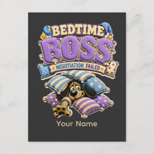 Schlafenszeit Boss Lustiges Schlaf-Shirt Postkarte