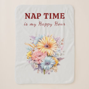 Schlafenszeit Happy Hour Blumen Burgunder Sherpadecke