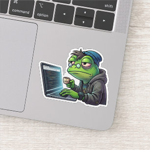 Schlafentzug-Frosch-Programmierer-Coding-Aufkleber Aufkleber