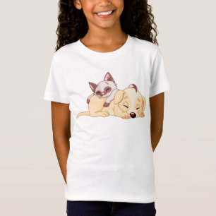 Schlafenwelpe/der Bella der Mädchen angepasster T-Shirt