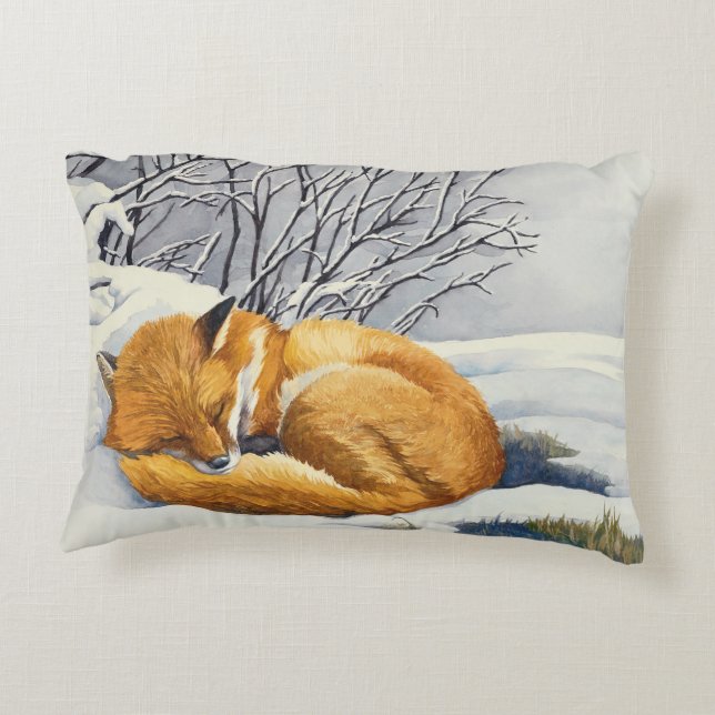 Schlafenwinterfox-Kissen Zierkissen (Rückseite)