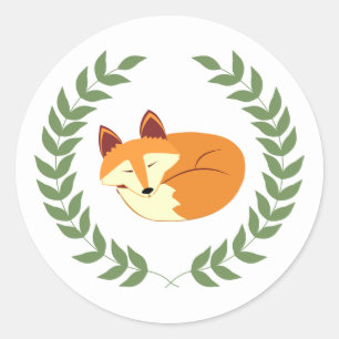 Schlaffox mit Laurel Wreath Runder Aufkleber