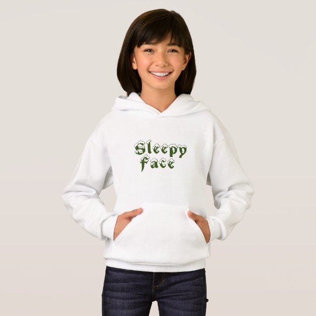 Schlafgesicht: Pullover Hoodie Sweater für Kinder (Vorne ganz)
