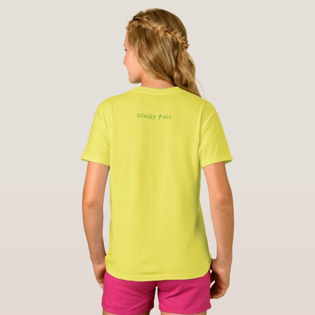 Schlafgesicht: T - Shirt für Mädchen (Schwarz voll)