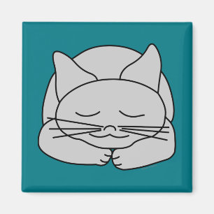 Schlafgraue Katze Magnet