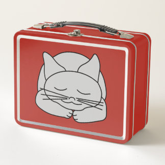 Schlafgraue Katze Metall Brotdose